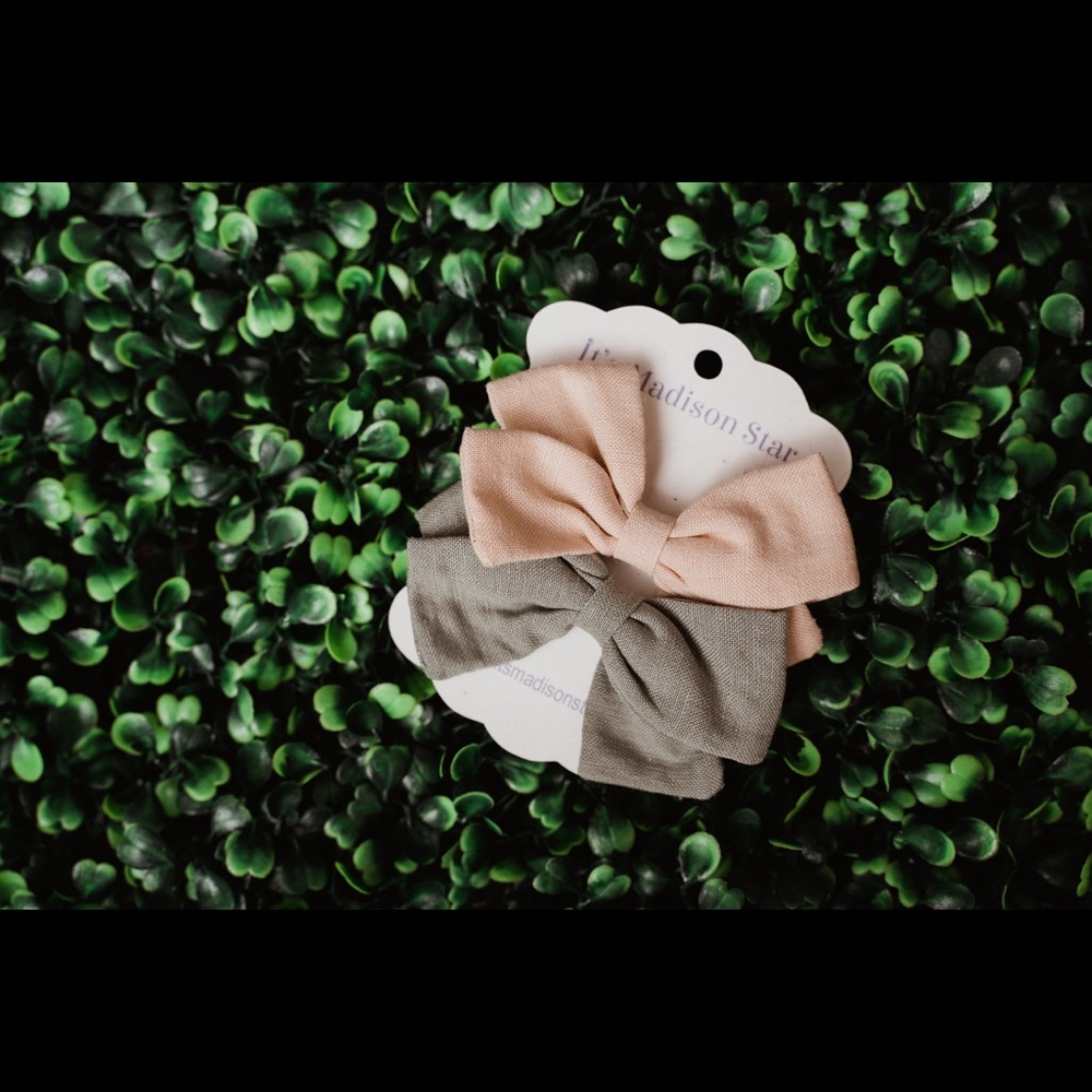 Linen Bow Clips